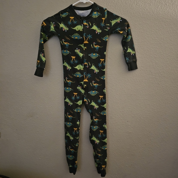 Old Navy Other - Old Navy Kids Footie Pajama with Dinosaur Print - Black, Green, Orange